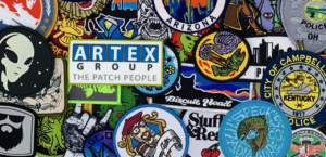Collage of embroidered patches